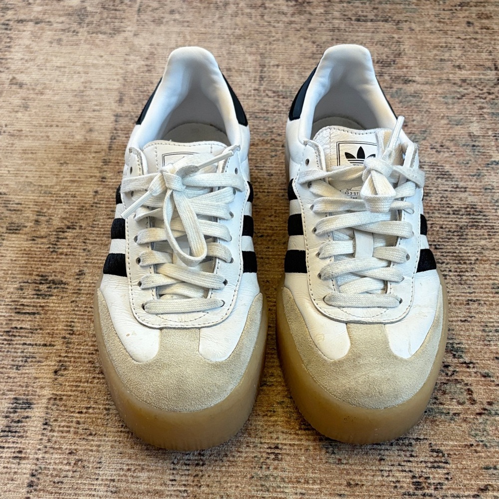 Adidas Women’s White and Black Sneakers